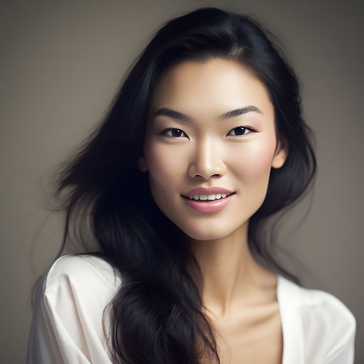 Studio shot of asian woman on gray background